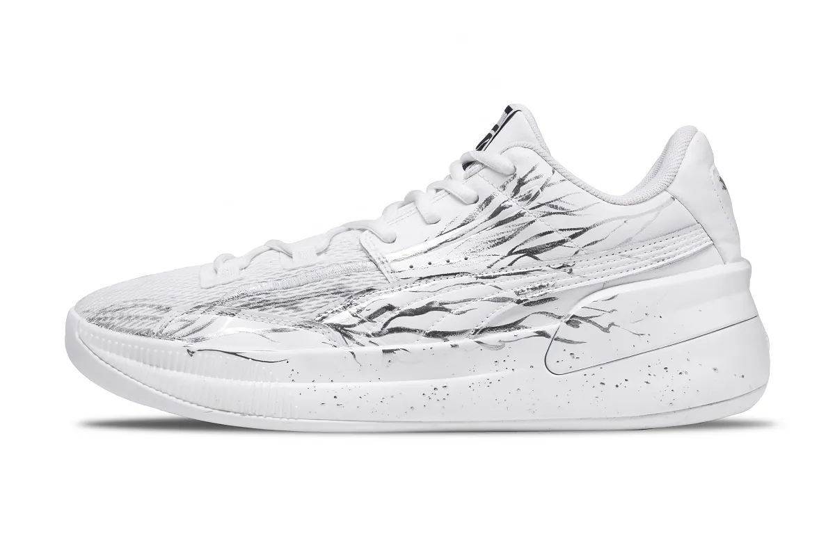 PUMA Clyde Hardwood Abrasion Resistant Low top Basketball Shoes Unisex Silver