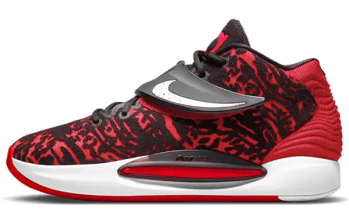 Nike KD 14 EP Durant 14 Velcro, Zhongbang, Practical Basketball Shoes, Men and Women, Black and Red, Domestic Version