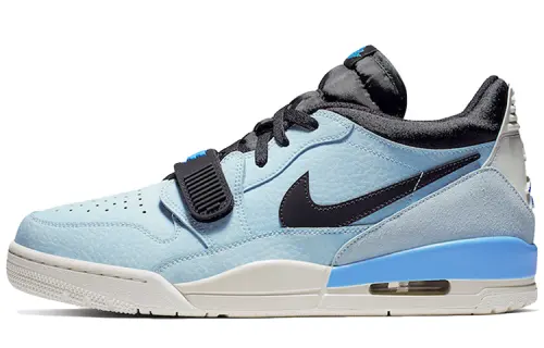Jordan Legacy 312 Low Leather OG Versatile Shock Absorbing Slip Resistant Wear Resistant Low Top Vintage Basketball Shoes Men Light Blue