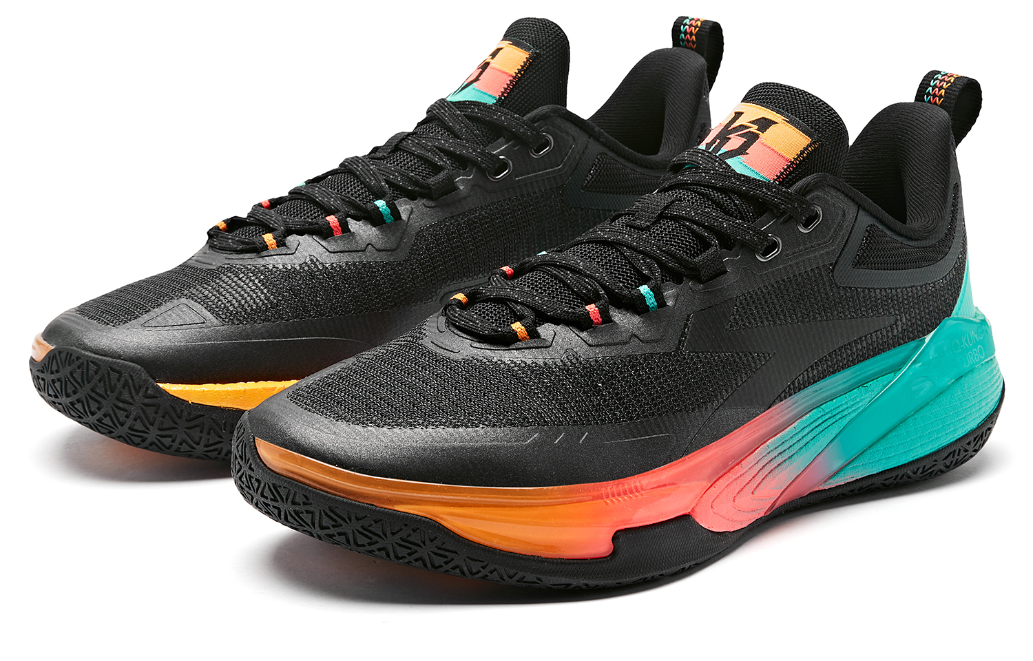 QIAODAN Prickle 7.0 PRO Q KUNGFU TURBO Cushioning Slip Resistant Low top Basketball Shoes Men’s Black Blue Green