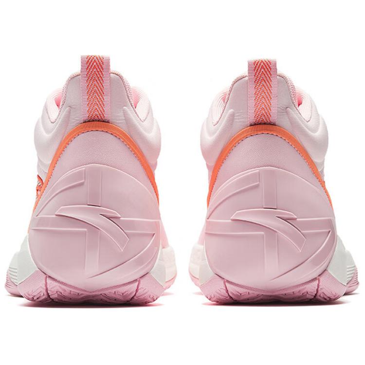 Anta Cushioning Slip Resistant Abrasion Resistant High top Basketball Shoes Men’s Pink Orange