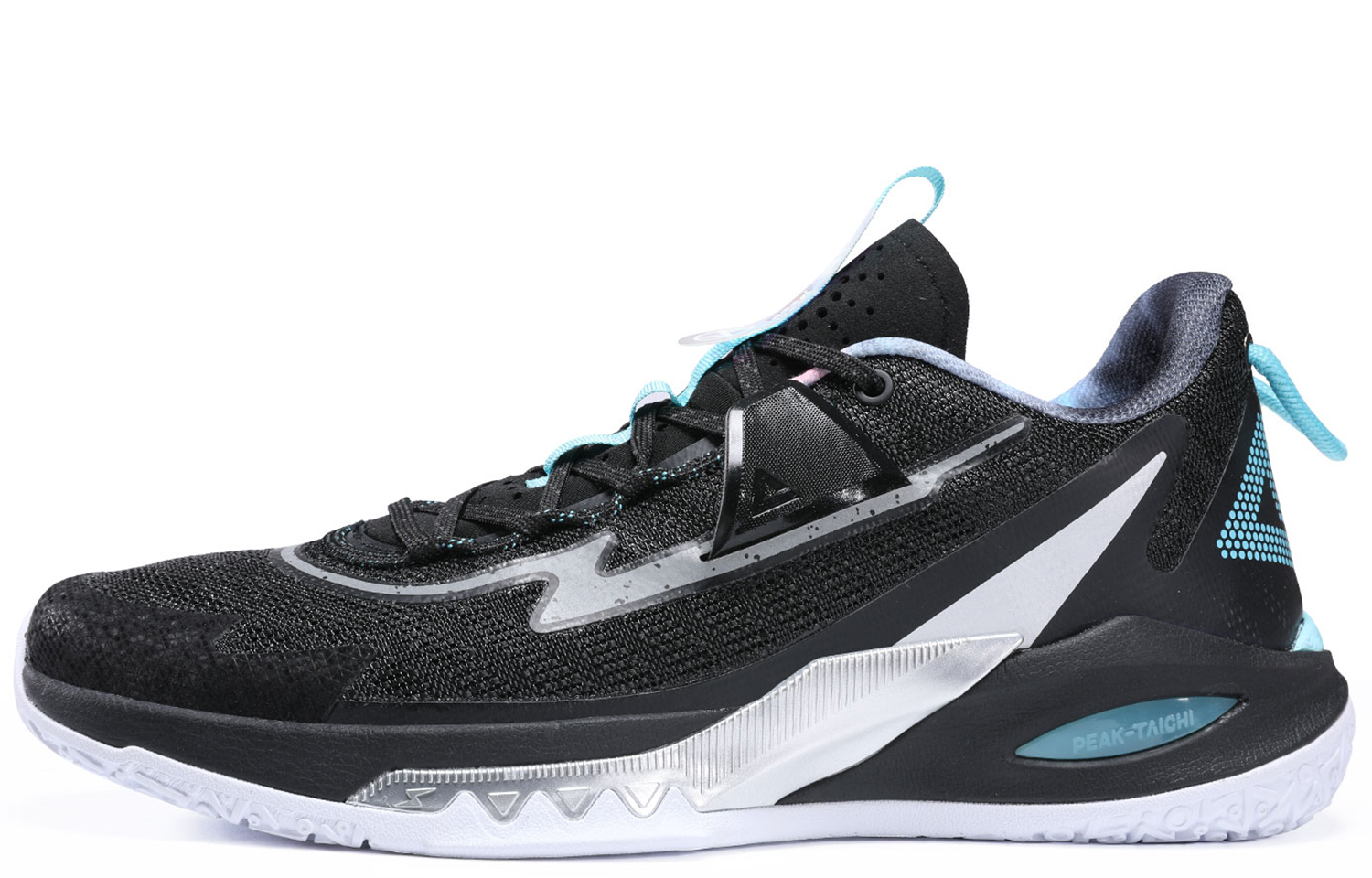 PEAK Lightning 9 Slip Resistant, Abrasion Resistant, Breathable Low Top Basketball Shoes Men's Black Silver Bullet