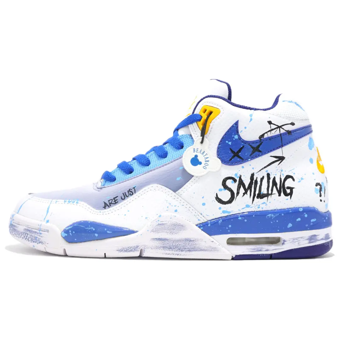 Nike Flight Legacy No Smile Leather Cushioning Slip Resistant Abrasion Resistant Mid top Vintage Basketball Shoes Men's
