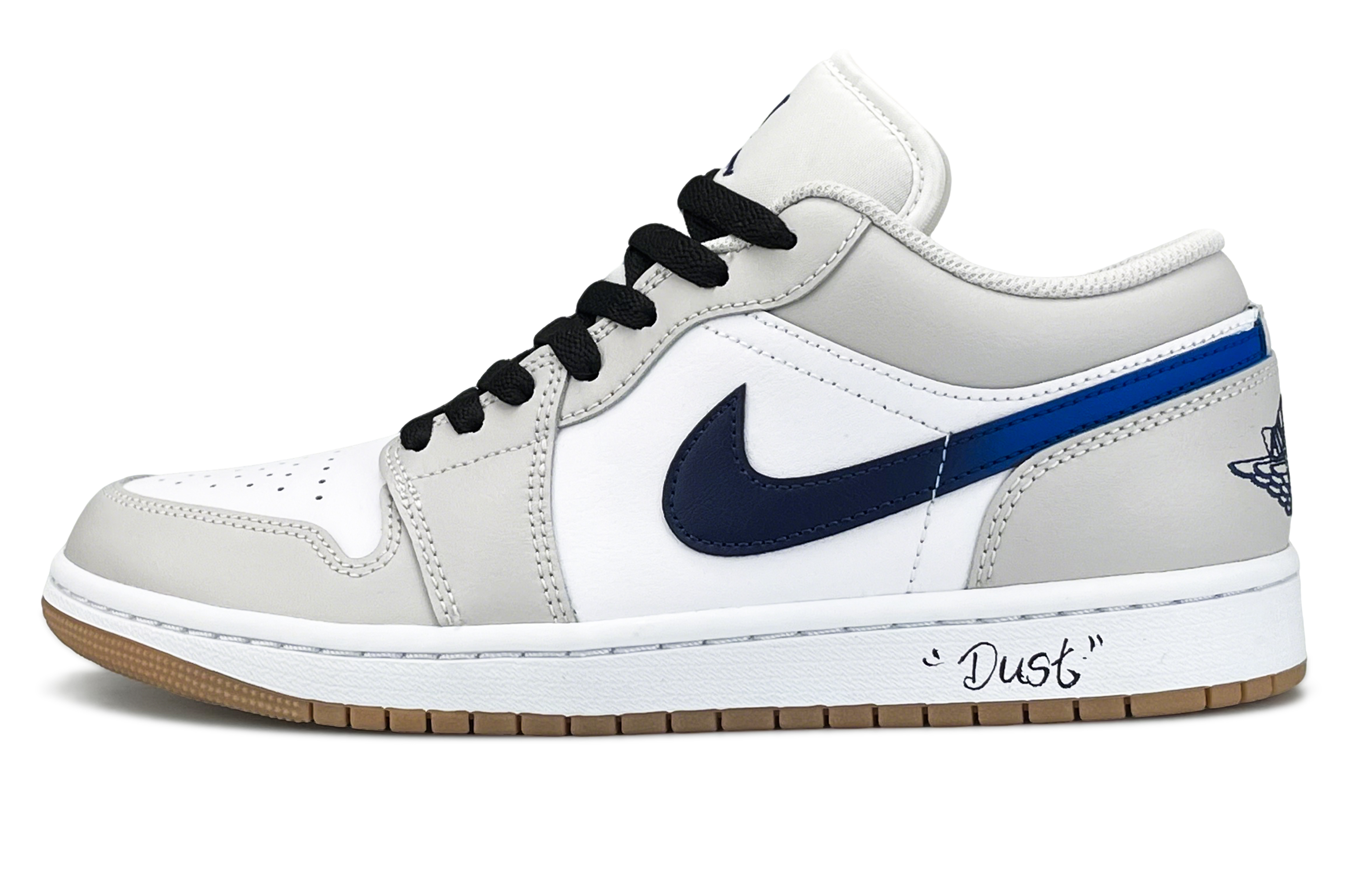 Jordan Air Jordan 1 Abrasion Resistant Abrasion Resistant Low top Vintage Basketball Shoes Unisex Gray White Blue Black