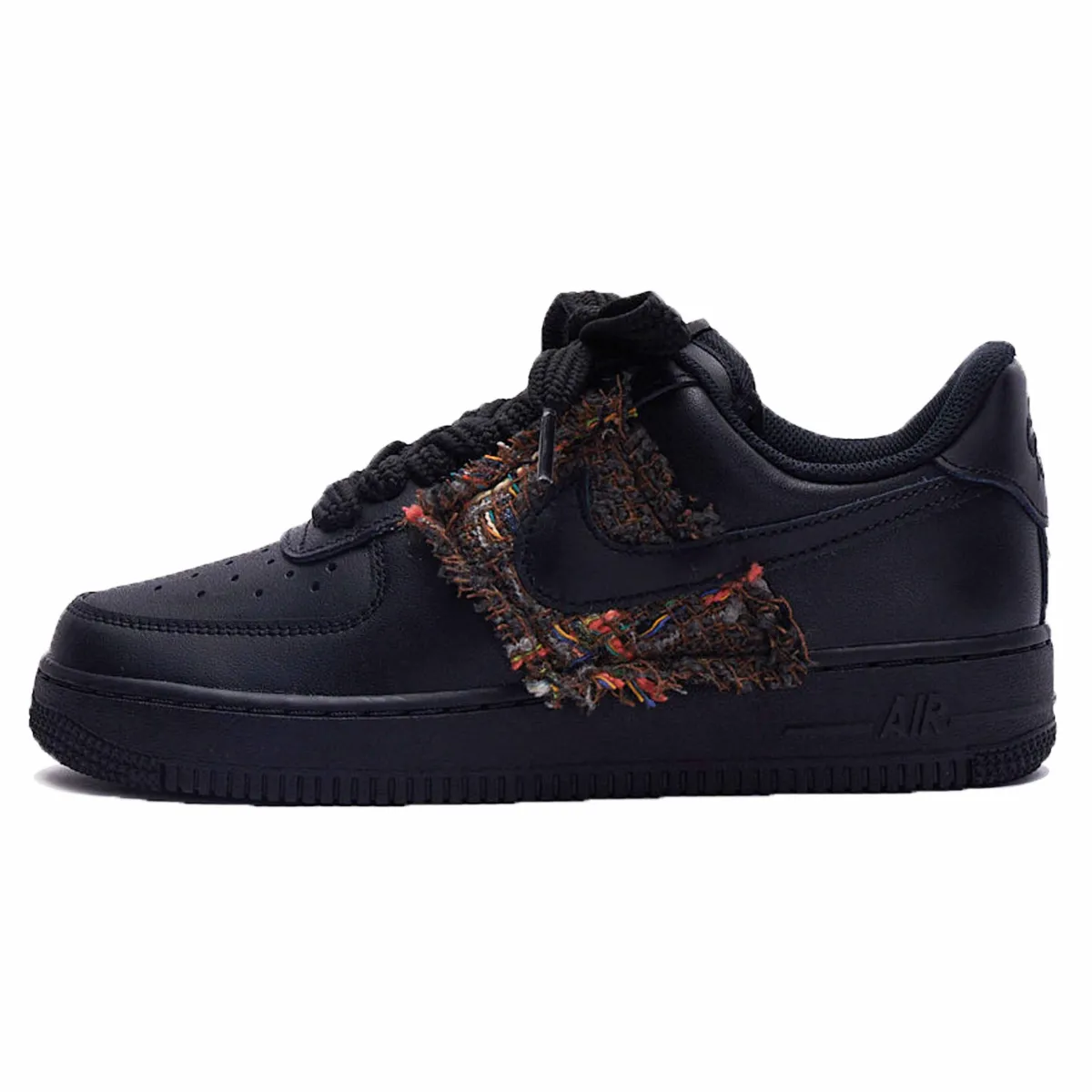 Nike Air Force 1 Cushioning Low top Skateboard Shoes Women's Black Brown