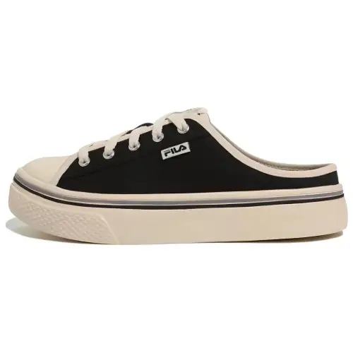 FILA Scanline Abrasion Resistant Lightweight Wear resistant And Lightweight Low top Skateboard Shoes Unisex Beige Black