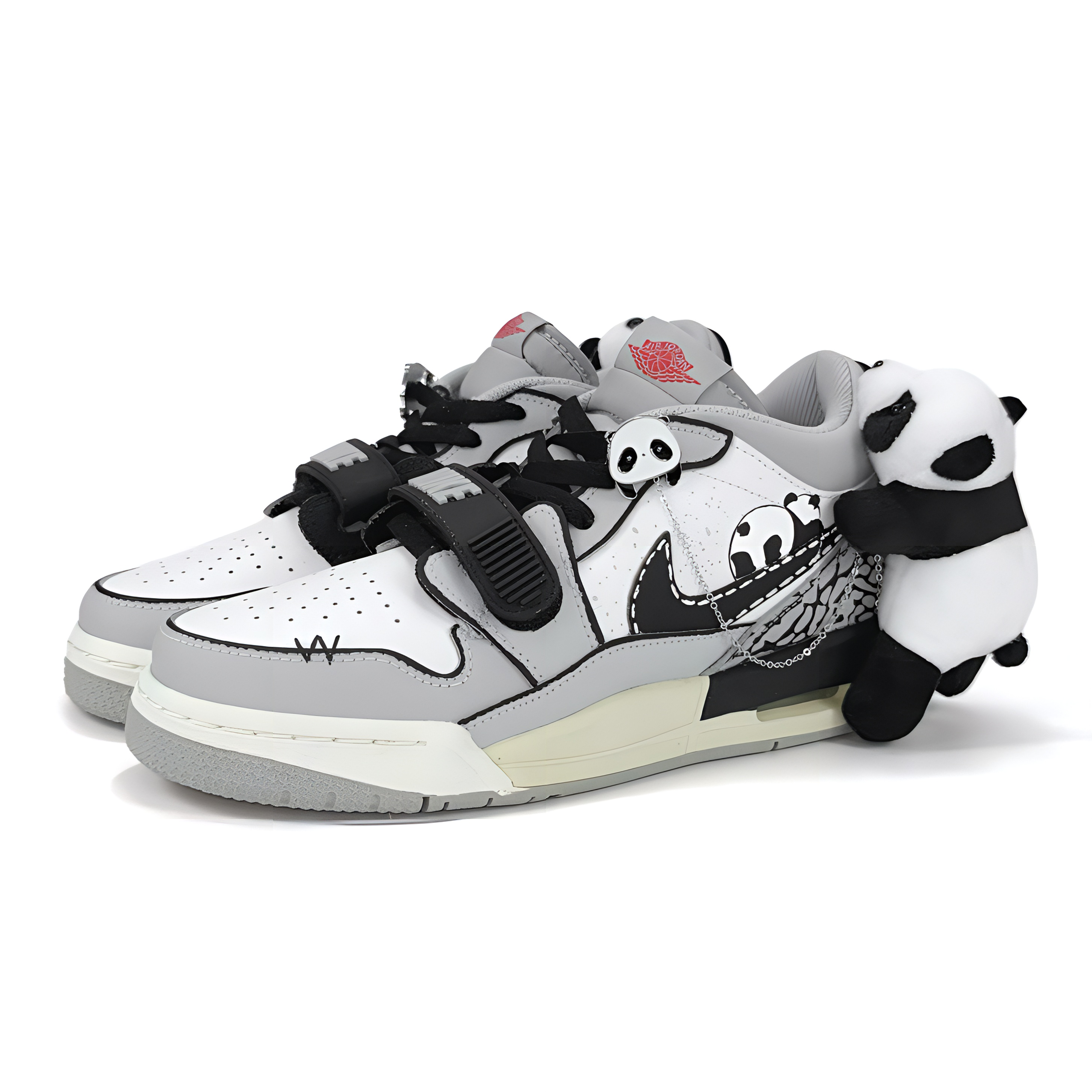 Jordan Legacy 312 Abrasion Resistant Slip Resistant Low top Vintage Basketball Shoes Unisex White Gray Black