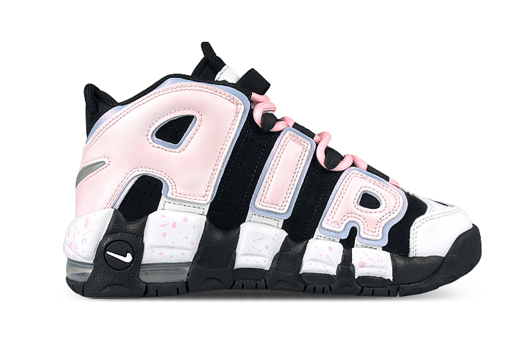 Nike Air More Uptempo Mid top Vintage Basketball Shoes Women’s Black White Pink