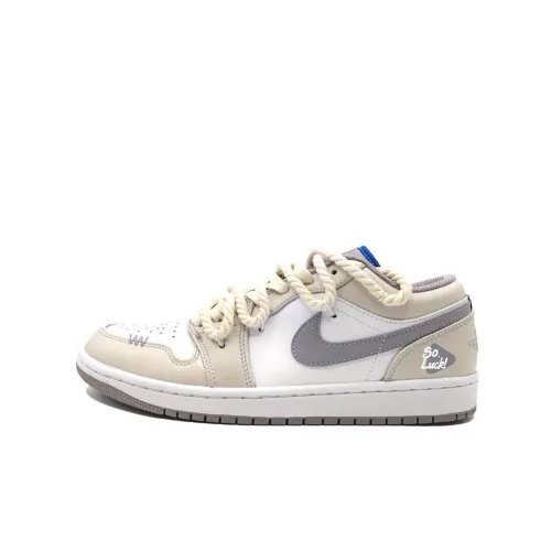 Jordan Air Jordan 1 Serendipity Lucky Slip Resistant Abrasion Resistant Low top Vintage Basketball Shoes Men's