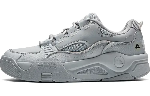 PEAK Thermal Cushioning Height Increasing Abrasion Resistant Slip Resistant Low top Skateboard Shoes Men's White Gray