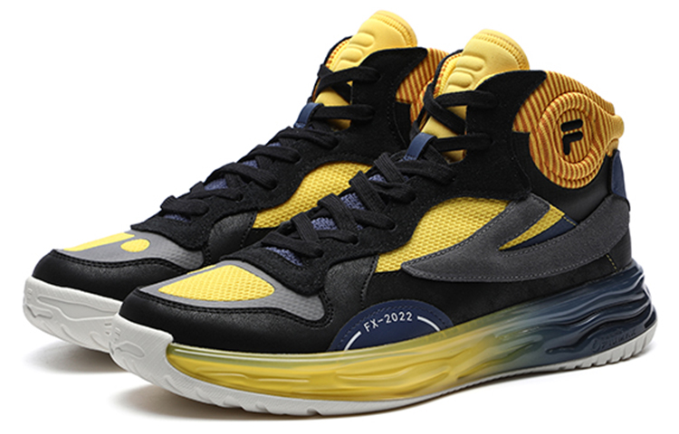 FILA FUSION FX 22 Mid top Vintage Basketball Shoes Men’s Black Yellow