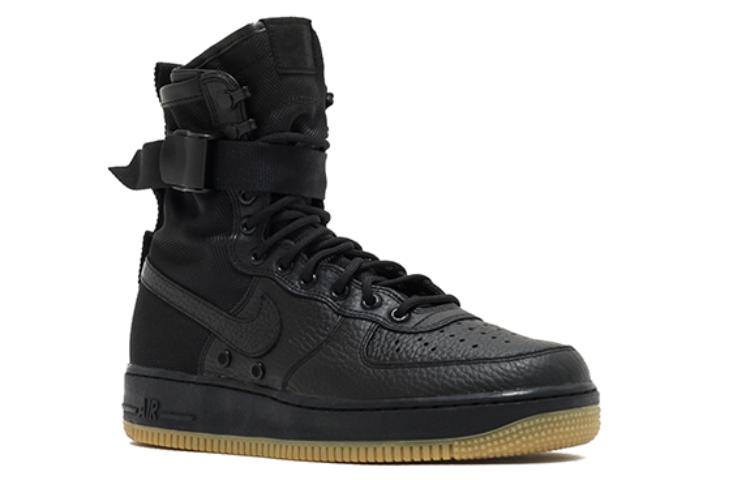 Мужские кеды Nike Air Force 1 Black Gum (черные) — фото 2