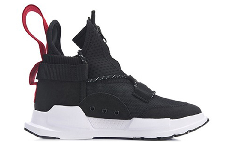 Li Ning Reburn Vintage Basketball Shoes Unisex Mid Top Black White