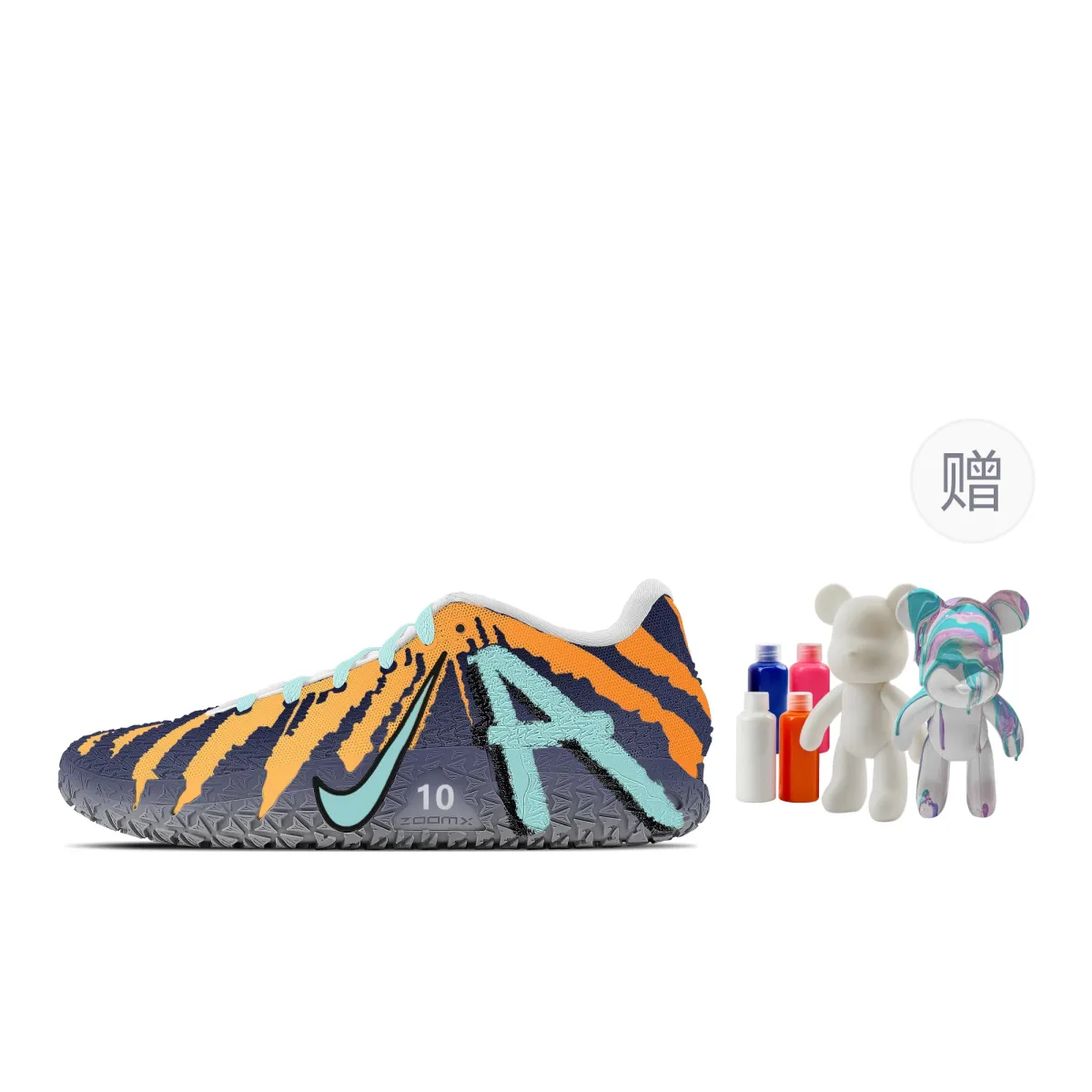 Nike Ja Morant 3 Haikyuu!!, Fluid Bear Abrasion Resistant Low top Basketball Shoes Unisex Orange Purple Cyan