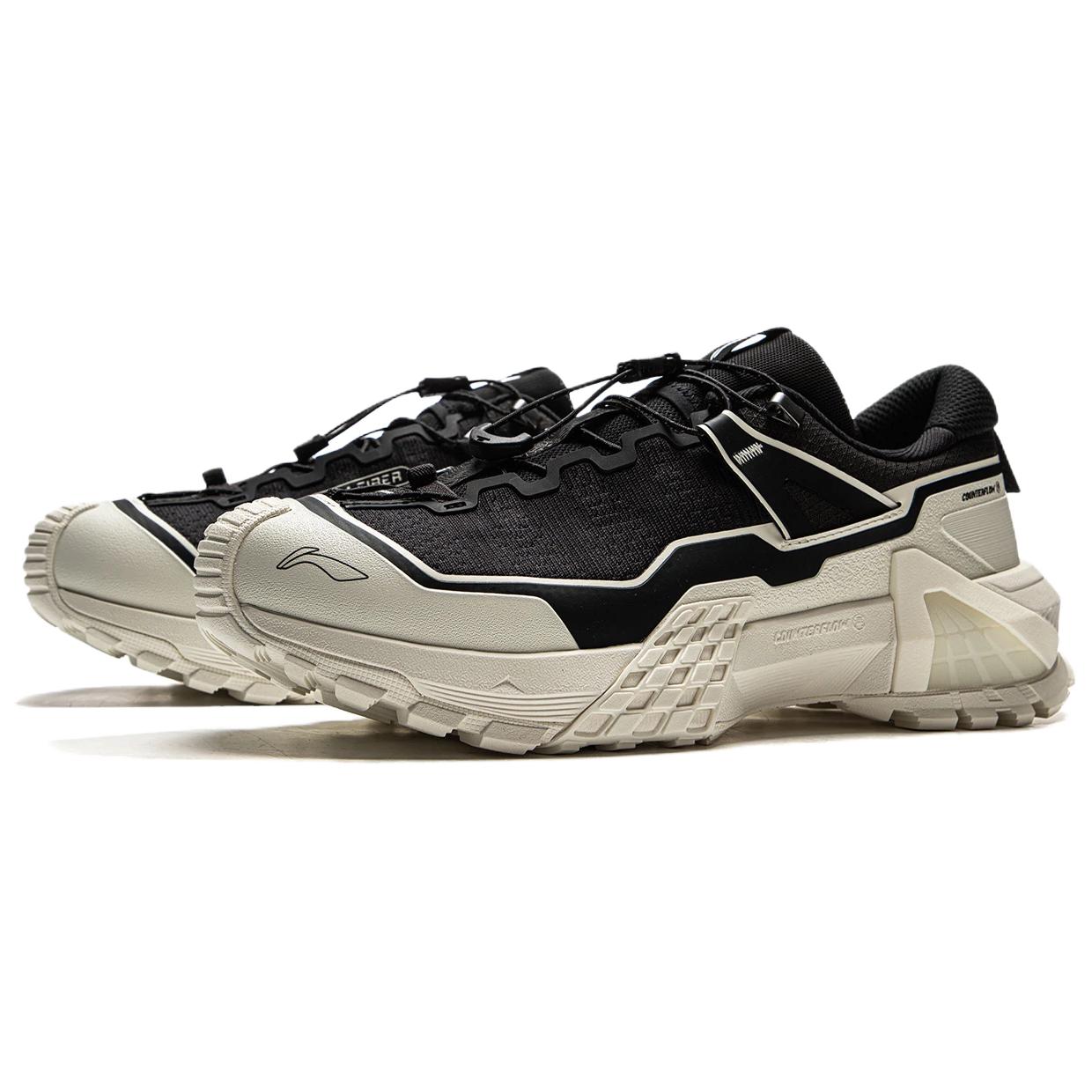 Li Ning Outdoor CF Tracing, Xingchuan Pro Low top Hiking Shoes Unisex Black White