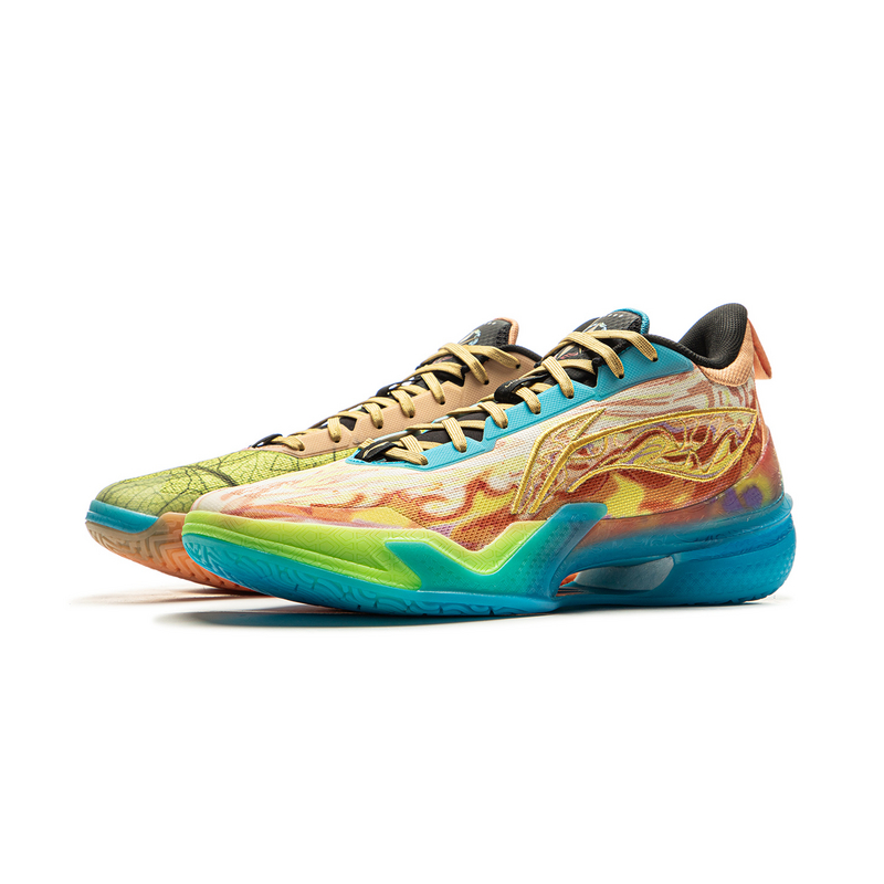 Li Ning Blade 5 Slip Resistant Coverage Lightweight Rebound Performance Basketball Shoes Men’s Orange Blue