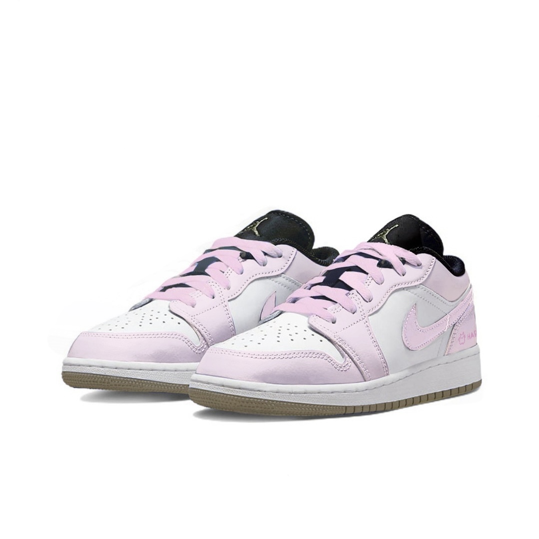 Jordan Air Jordan 1 Abrasion Resistant Low top Vintage Basketball Shoes Unisex Pink