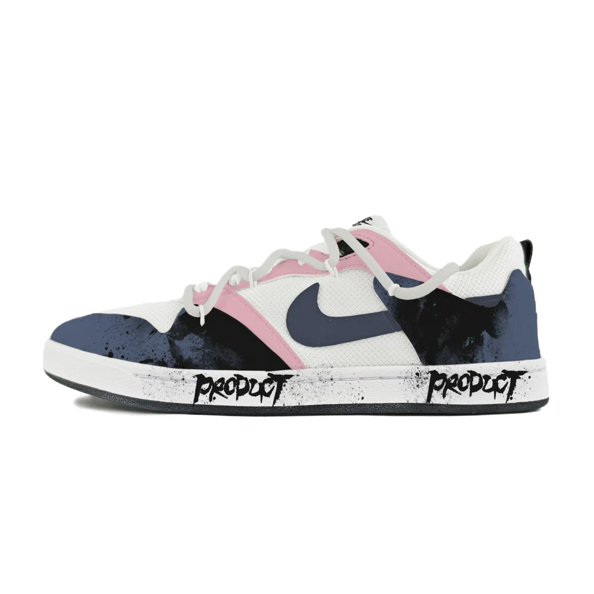 Nike SB Alleyoop Abrasion Resistant Low top Skateboard Shoes Men's White Black Pink