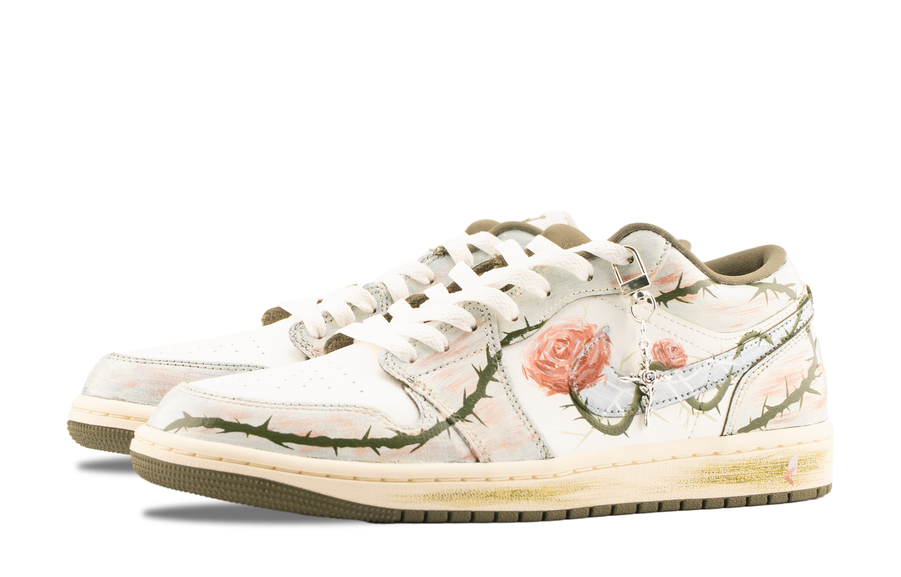 Jordan Air Jordan 1 Low top Vintage Basketball Shoes Unisex Matcha