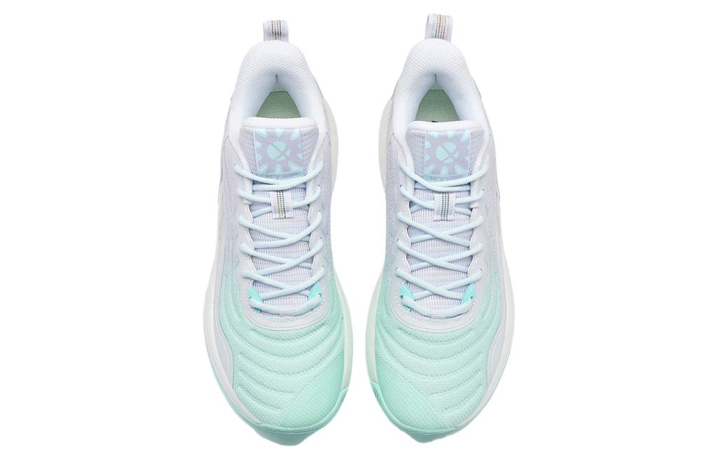 XTEP Cushioning Slip Resistant Abrasion Resistant High top Basketball Shoes Men’s White Blue Purple