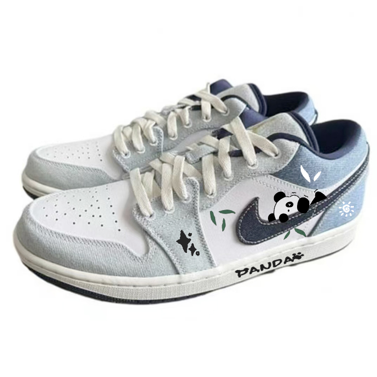 Jordan Air Jordan 1 Versatile Low top Vintage Basketball Shoes Men’s Blue Green White
