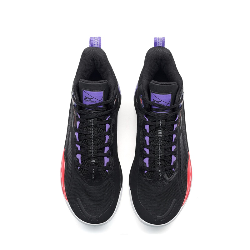 XTEP Slip Resistant Abrasion Resistant Low top Basketball Shoes Men’s Black Purple