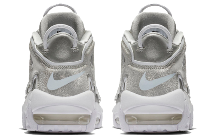 nike air more uptempo white silver