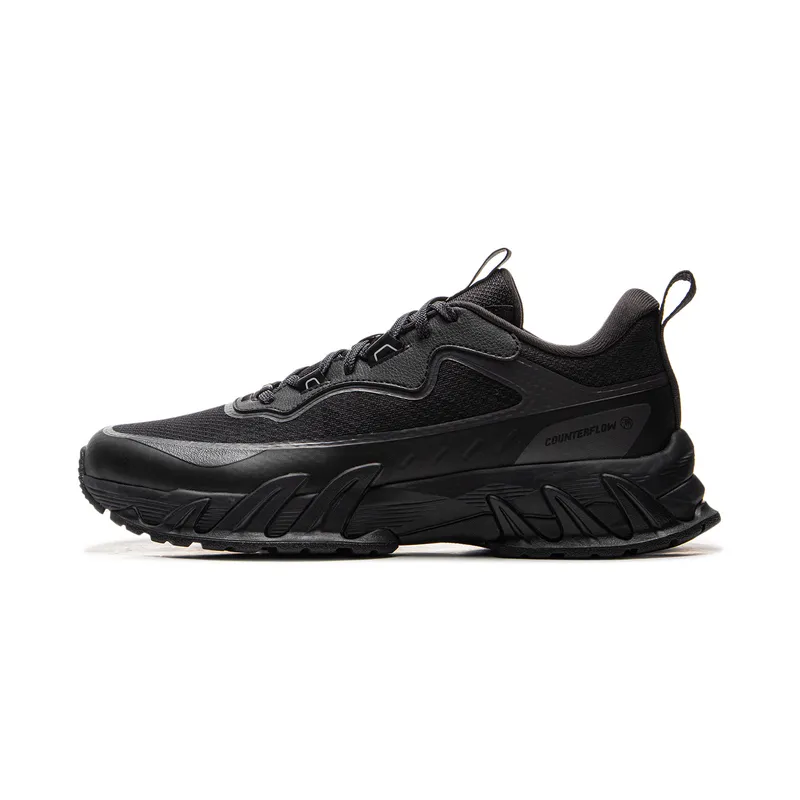 Li Ning Outdoor CF Tracing Slip Resistant Abrasion Resistant Low top Hiking Shoes Unisex Black