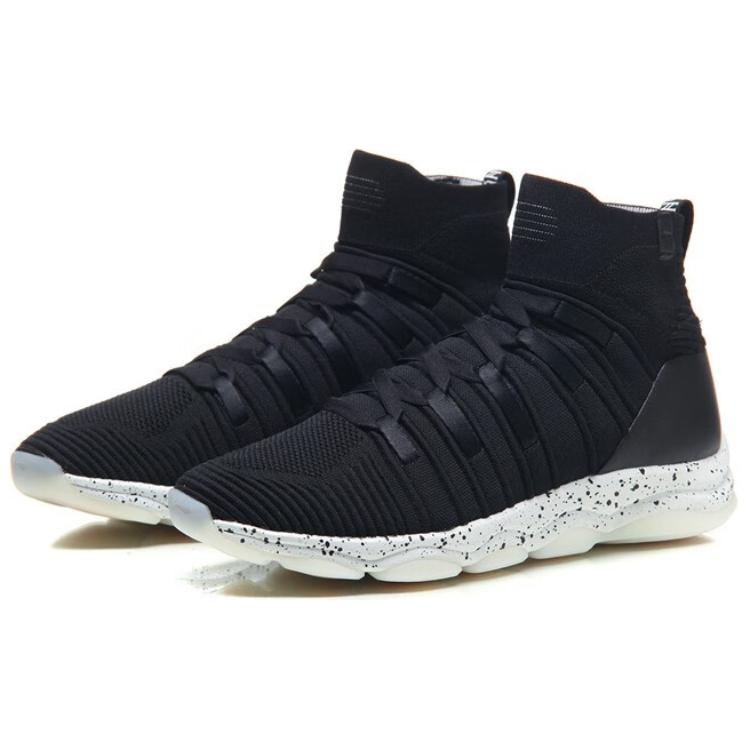 Li Ning Slip Resistant Abrasion Resistant Slip Resistant Abrasion Resistant High top Training Shoes Unisex Black