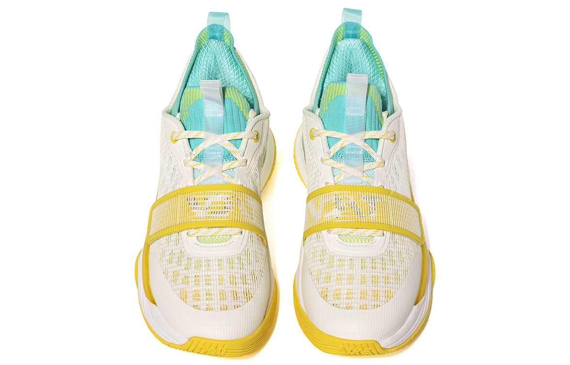 VOIT Basketball Shoes Unisex Low Top White/Yellow/Green