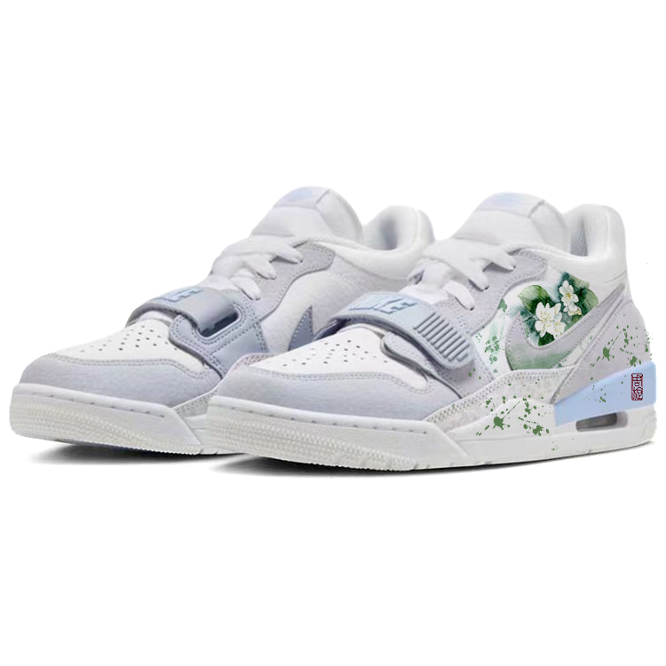 Jordan Legacy 312 Cushioning Slip Resistant Low top Vintage Basketball Shoes Men’s White Gray