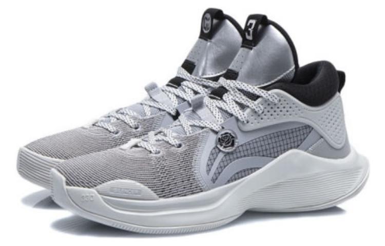 Li Ning SILENCER CJ McCollum Cushioning Slip Resistant Abrasion Resistant Mid top Basketball Shoes Men’s Gray
