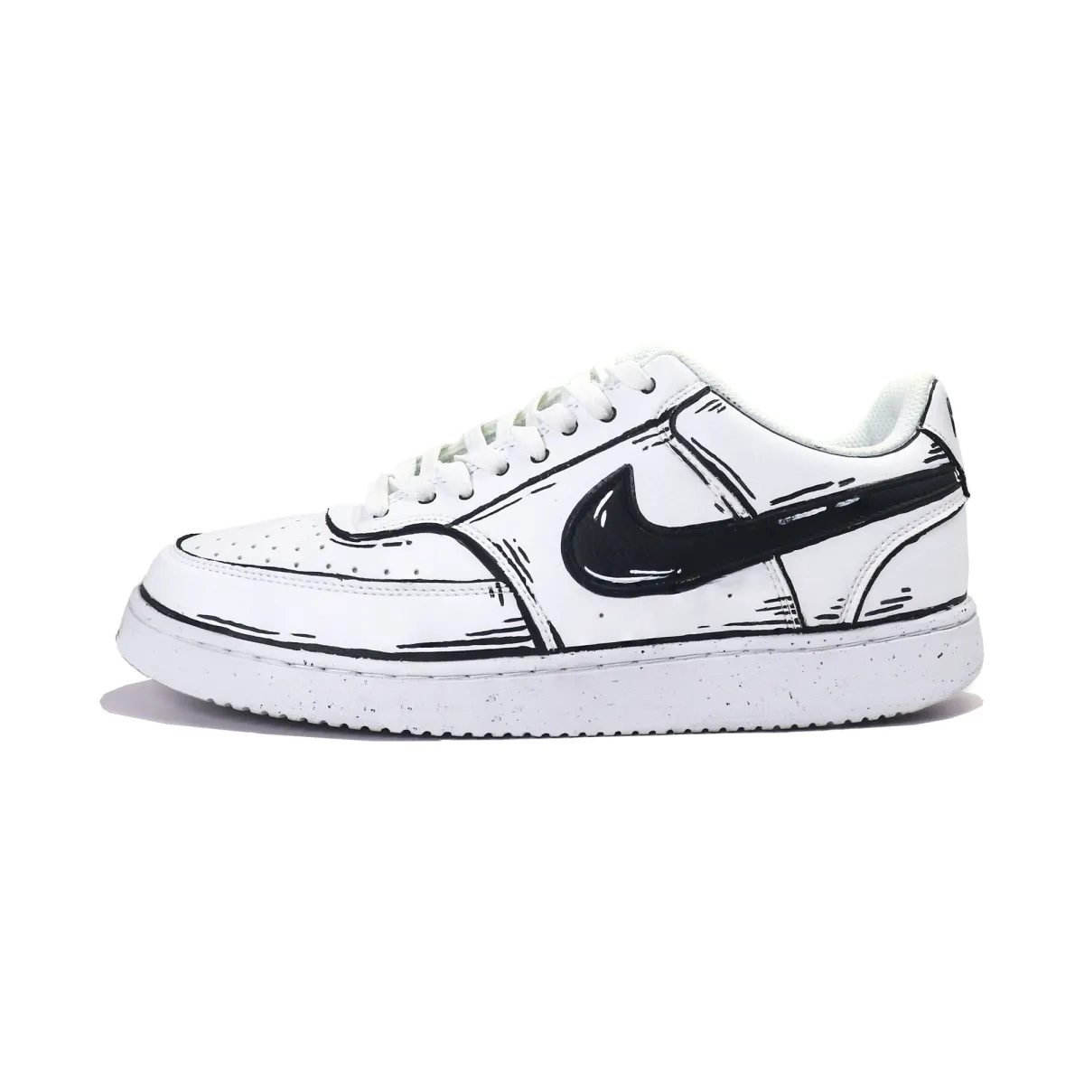 Nike Court Vision 1 Skate Shoes Unisex Low-top Black/White