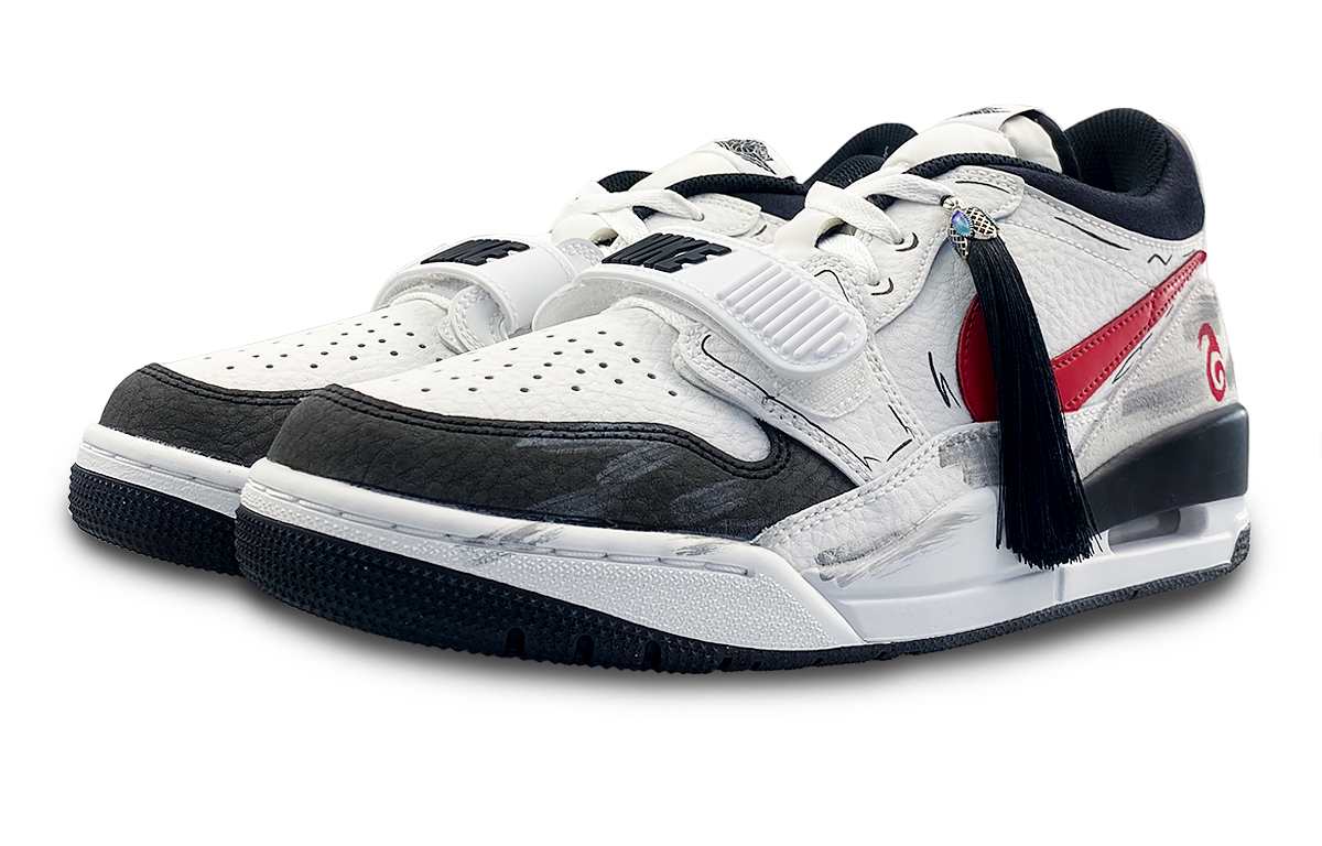 Jordan Legacy 312 Abrasion Resistant Slip Resistant Low top Vintage Basketball Shoes Men’s Black White