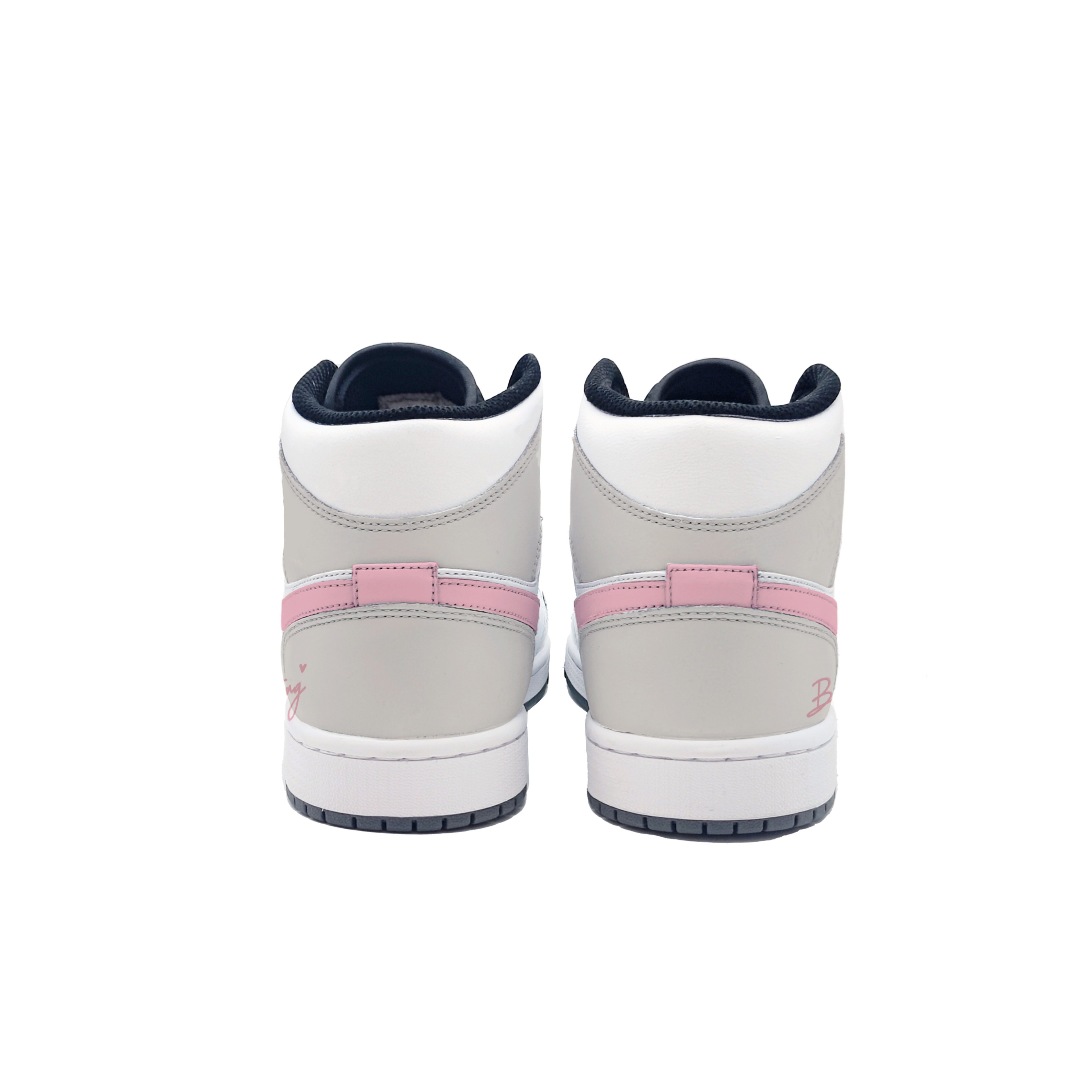 Jordan Air Jordan 1 Sweet Pink Love Trace Abrasion Resistant Mid top Vintage Basketball Shoes Unisex Light Coffee, Pink