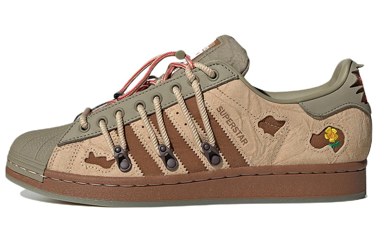 Кеды adidas originals × melting sadness SUPERSTAR (зелено-коричневые)