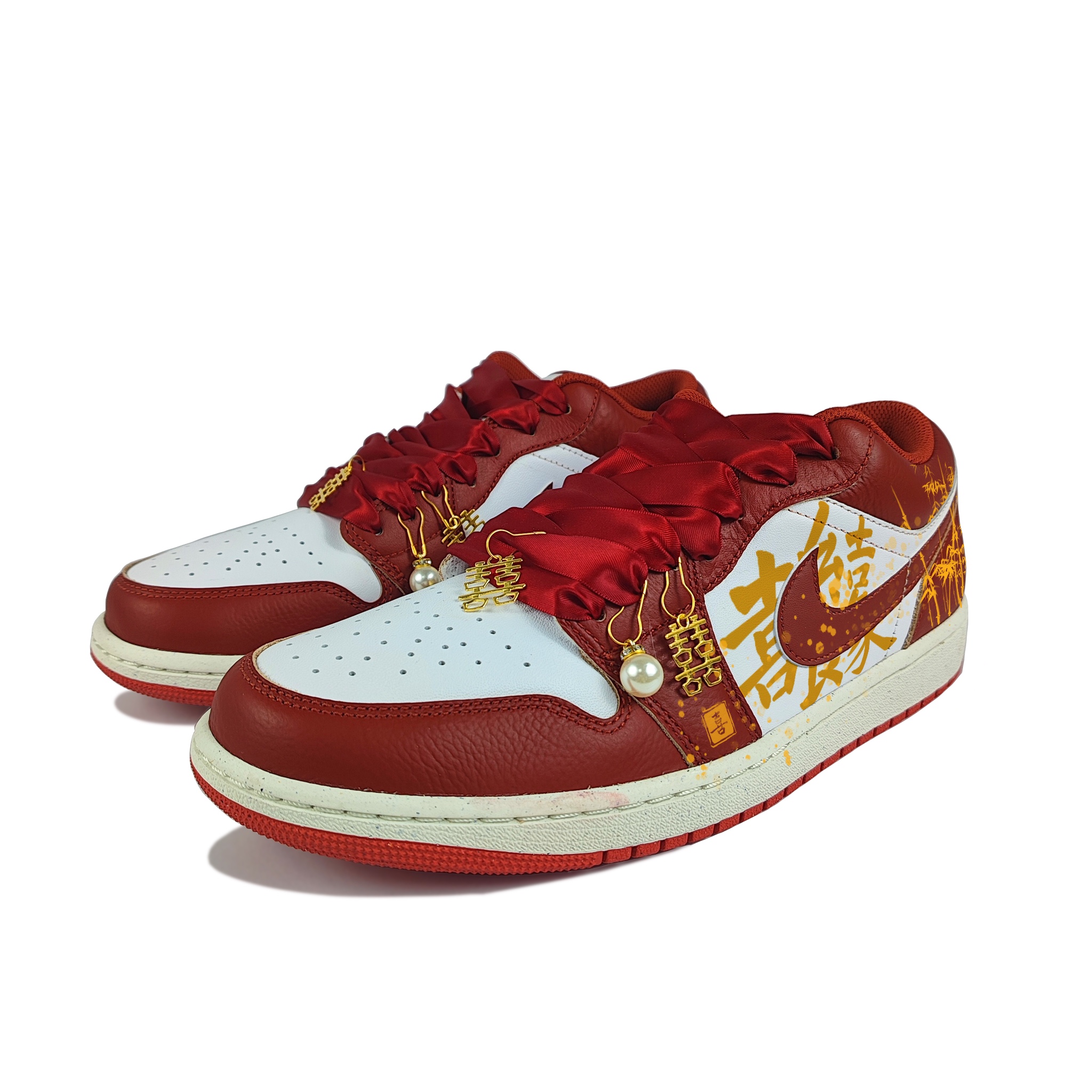 Jordan Air Jordan 1 Abrasion Resistant Low top Vintage Basketball Shoes Men’s Red