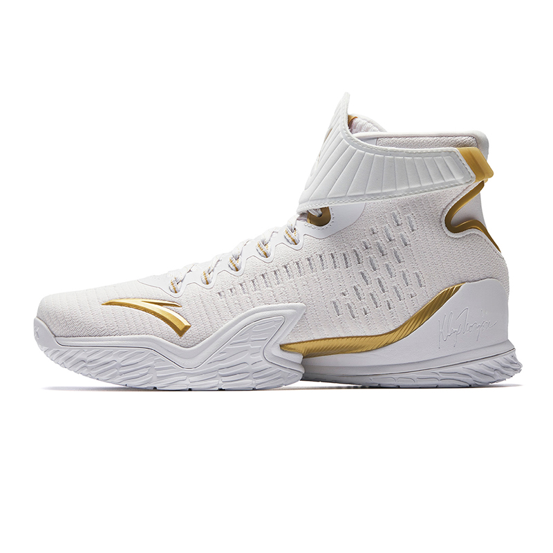 Anta KT3 Cushioning Slip Resistant High top Basketball Shoes Men’s White Gold