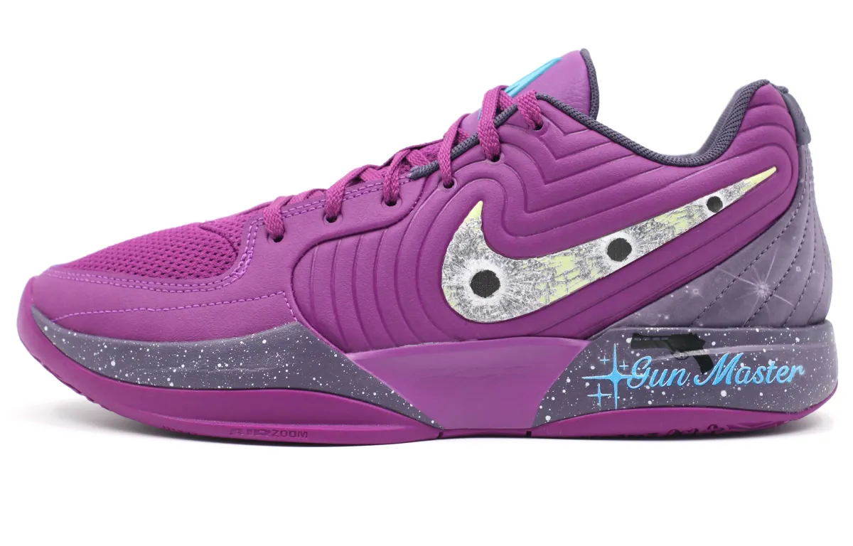 Nike Ja 2 Cushioning Slip Resistant Abrasion Resistant Low top Basketball Shoes Men's Purple Yellow