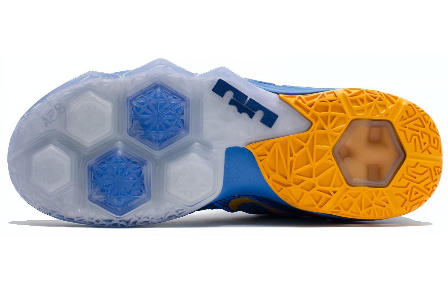 Мужские кроссовки Nike Lebron 12 (сине-желтые) — Синий / жёлтый — фото 5