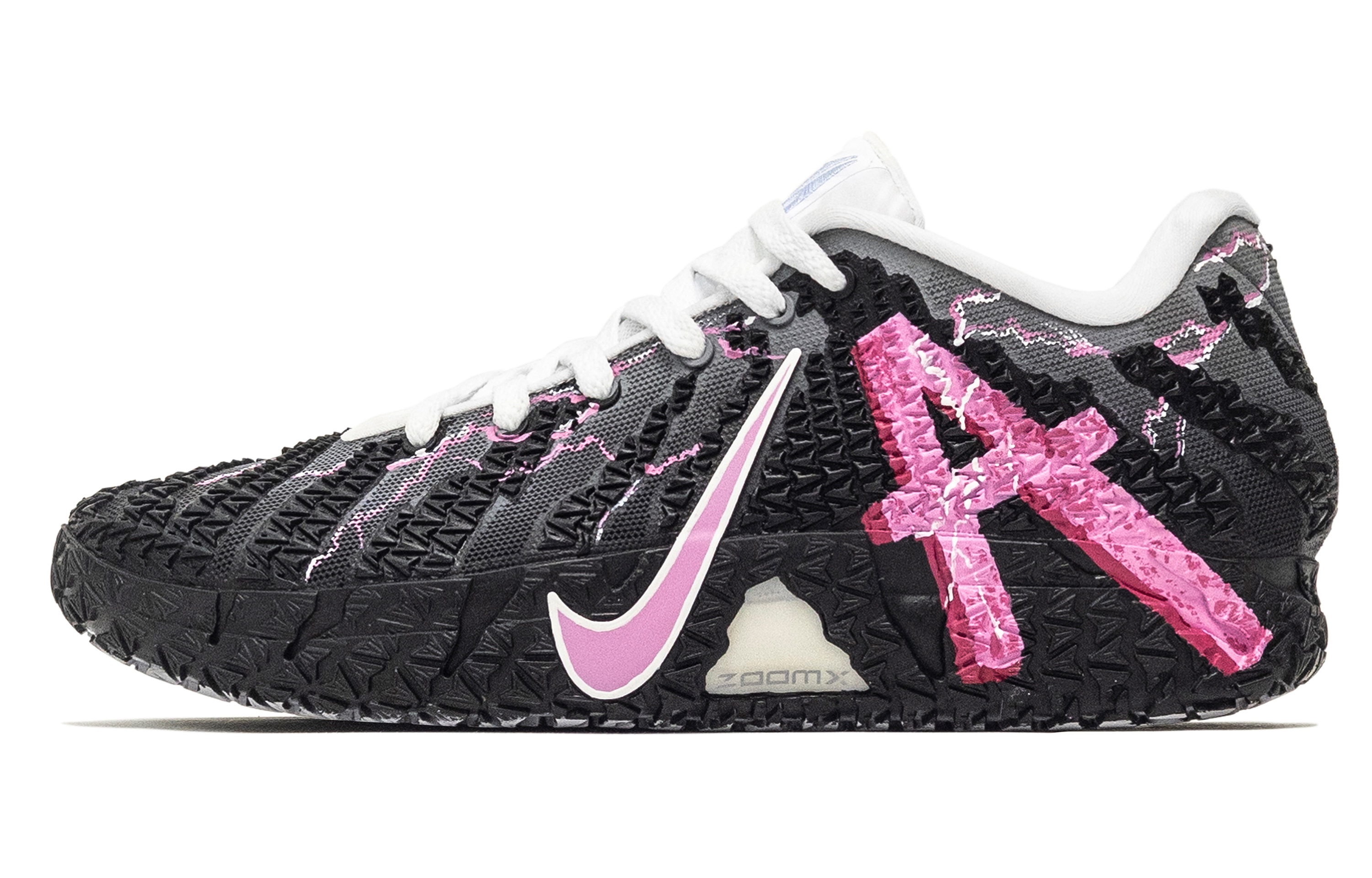 Nike Ja Morant 3 Lightning Neon Abrasion Resistant Abrasion Resistant Low top Basketball Shoes Unisex Black Pink