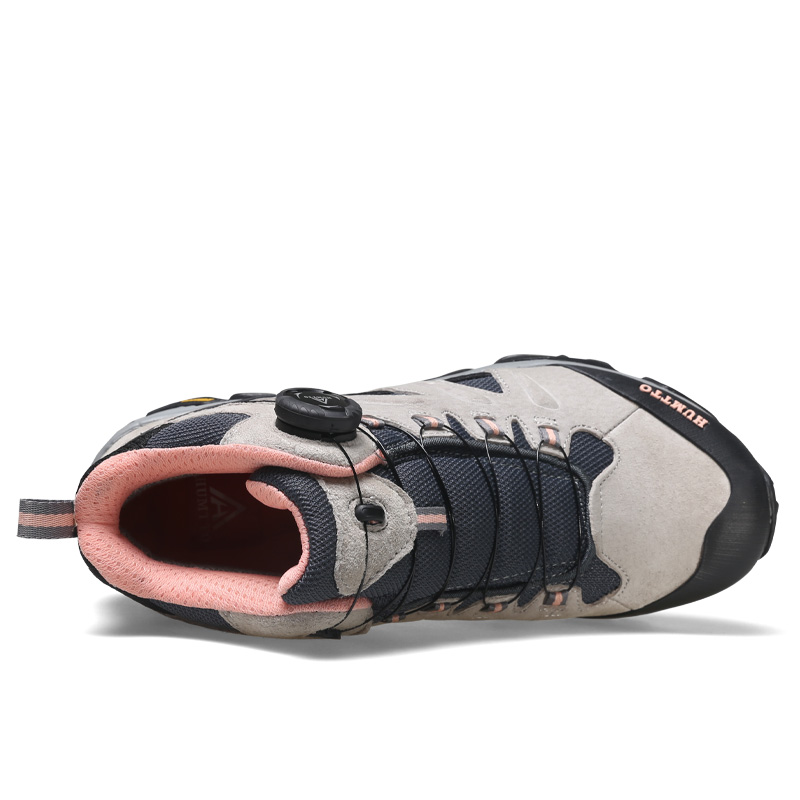 HUMTTO Mountaineering & Hiking Shoes Women’s Mid Top Light Gray/Light Pink