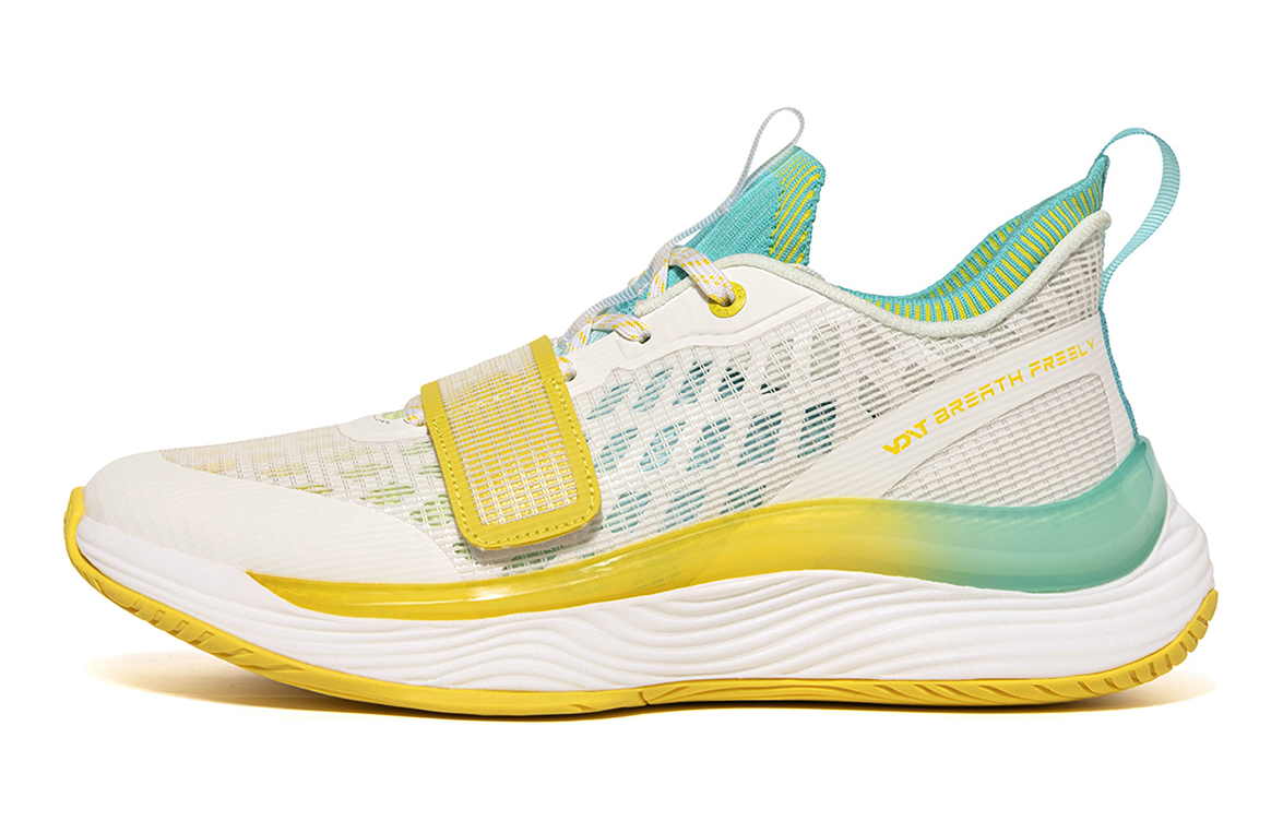 VOIT Basketball Shoes Unisex Low Top White/Yellow/Green