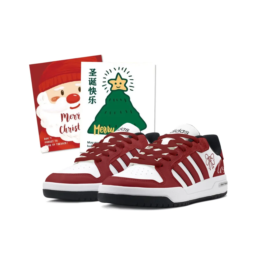 Adidas Neo Entrap Low top Vintage Basketball Shoes Unisex Red White