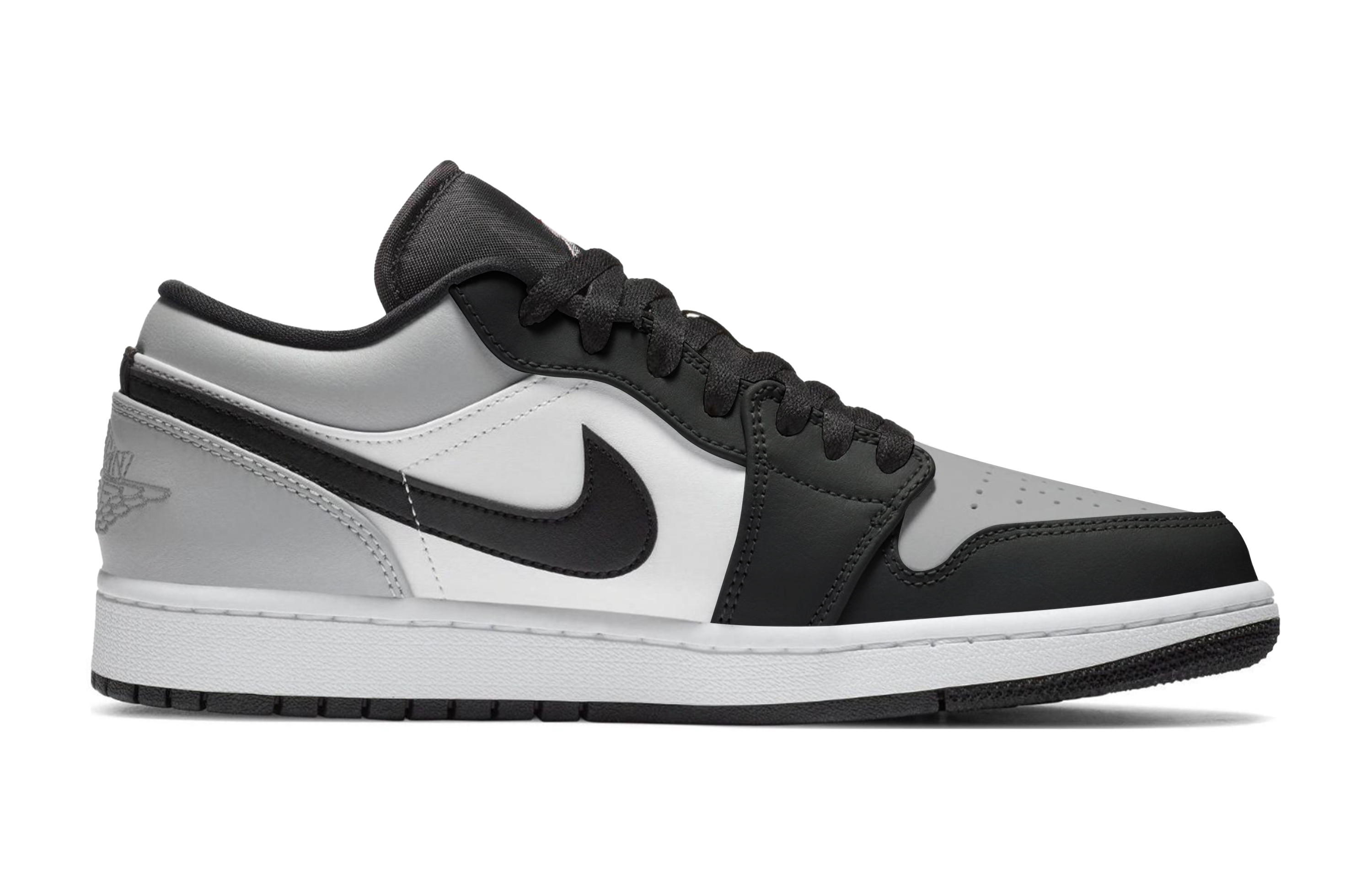 Jordan Air Jordan 1 Abrasion Resistant Abrasion Resistant Low top Skateboard Shoes Unisex Black White Gray