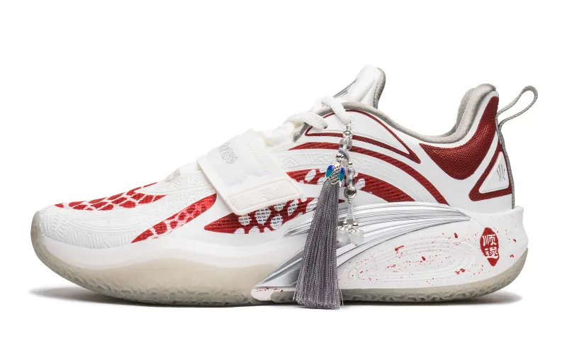 Anta KAI 1 Slip Resistant Abrasion Resistant Low top Basketball Shoes Unisex White Red