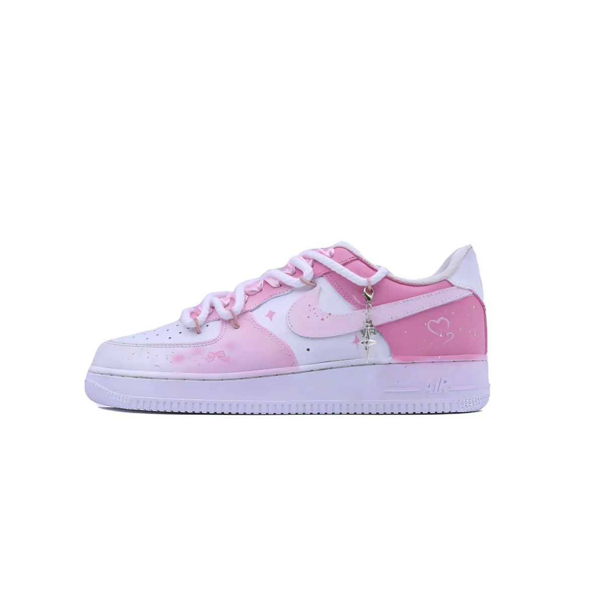 Nike Air Force 1 07 Abrasion Resistant Low top Skateboard Shoes Unisex Gradient Pink