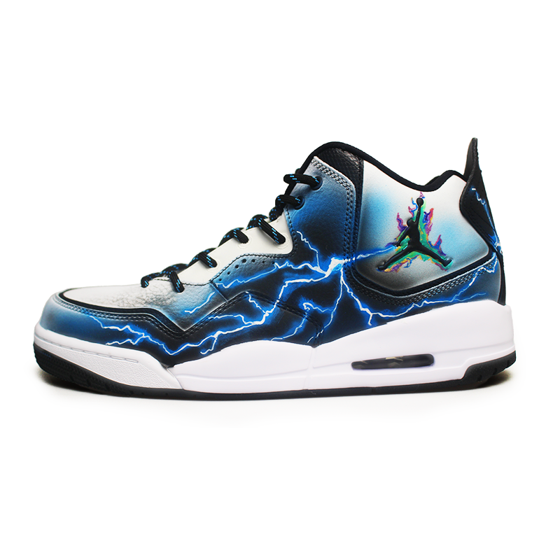 Jordan Courtside 23 Box Slip Resistant Abrasion Resistant Mid top Vintage Basketball Shoes Men’s White Blue