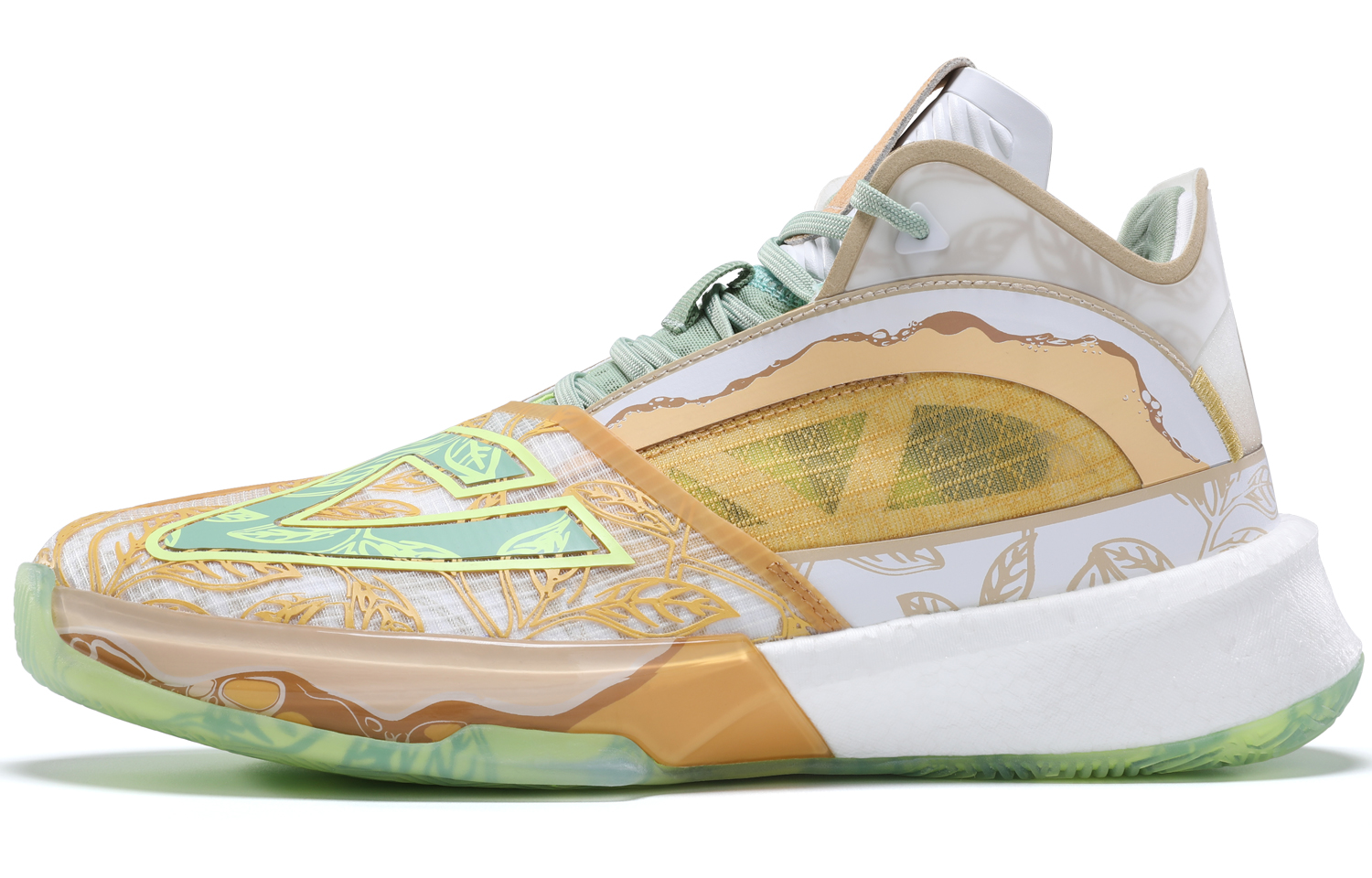 PEAK Surfing The Big Triangle 1.0 Basketball Shoes Men’s High Top Yellow/White