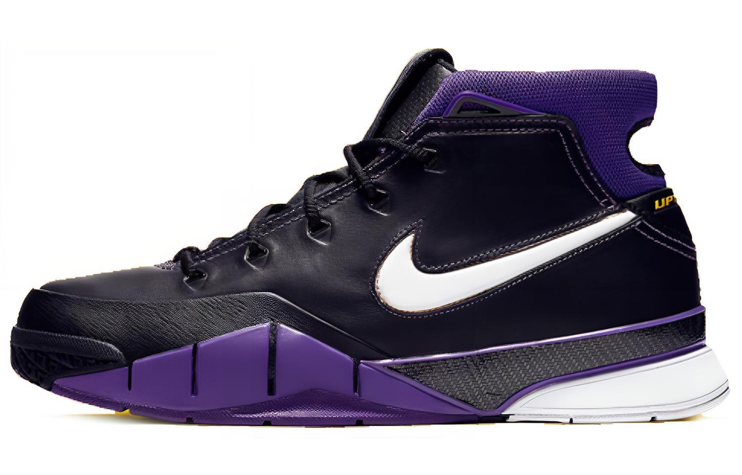 Nike Zoom Kobe 1 OG protro purple reign Kobe generation mid-top retro basketball shoes men's black purple